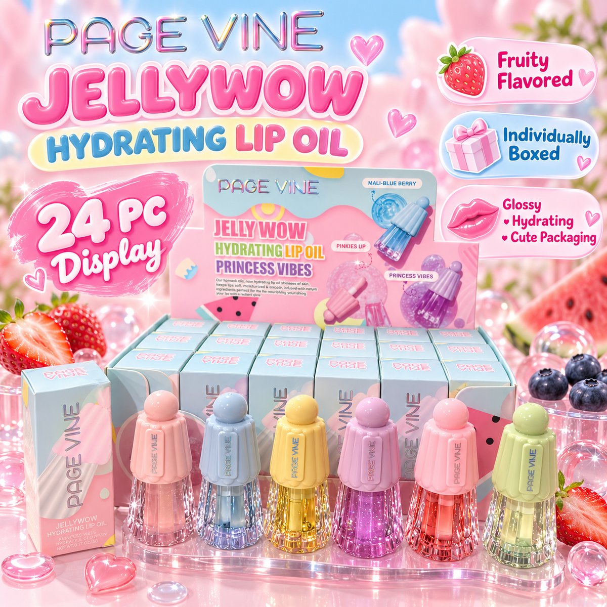 24 PC Fruity Lip gloss hydrating