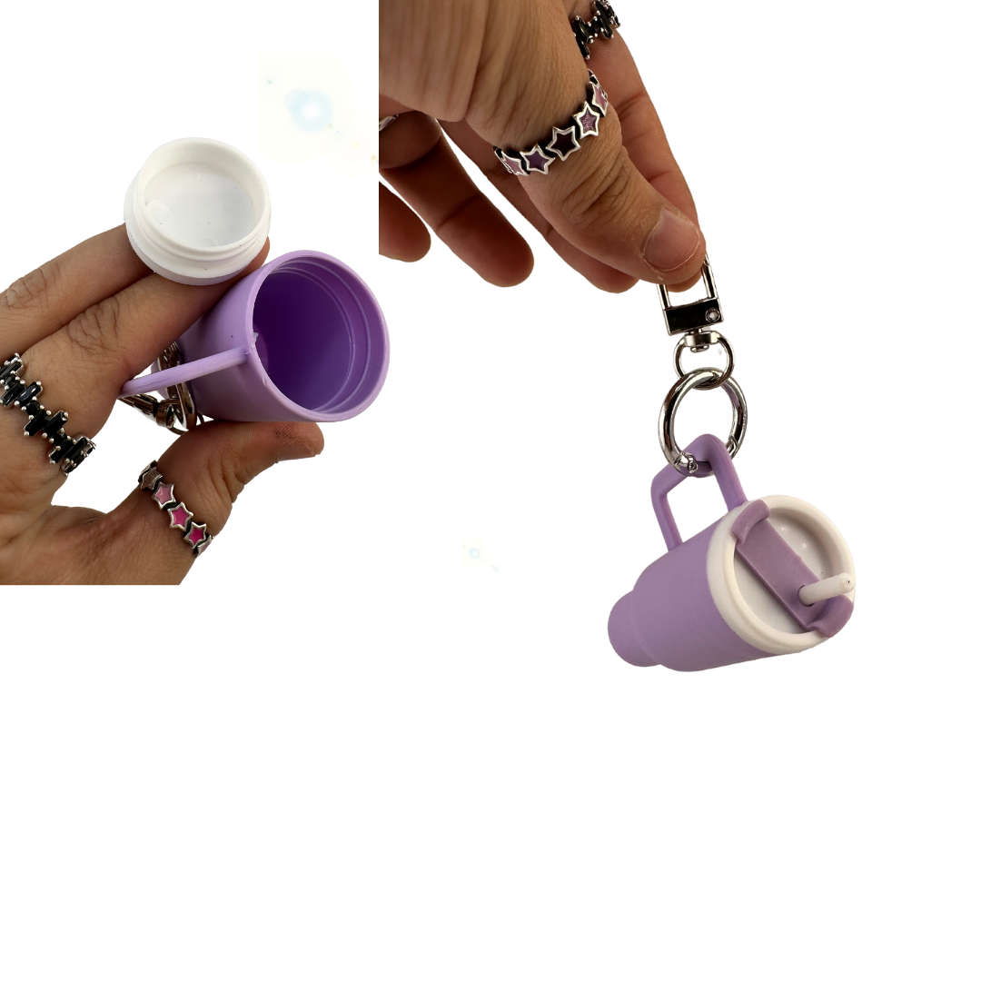 10 PC Mixed colors!  Mini Tumbler Chapstick holder/Keychain