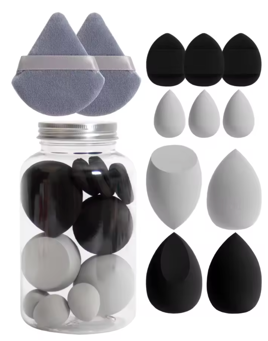 Makeup sponge set in Plastic Jar- 12 PC