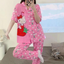 Kitty 2 Piece Pajama Set with pants- M/L Standard Size Women