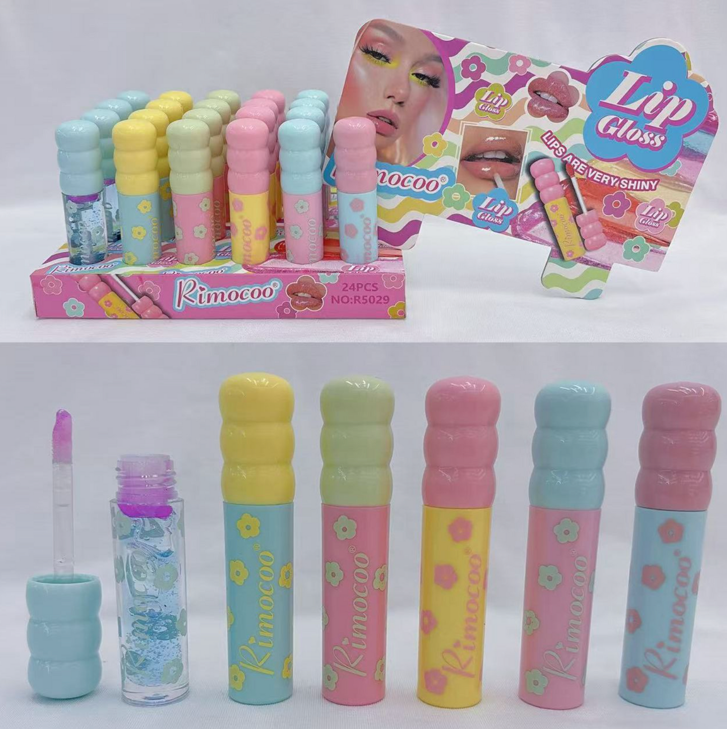 24 Pc Mini Lip Gloss color changing