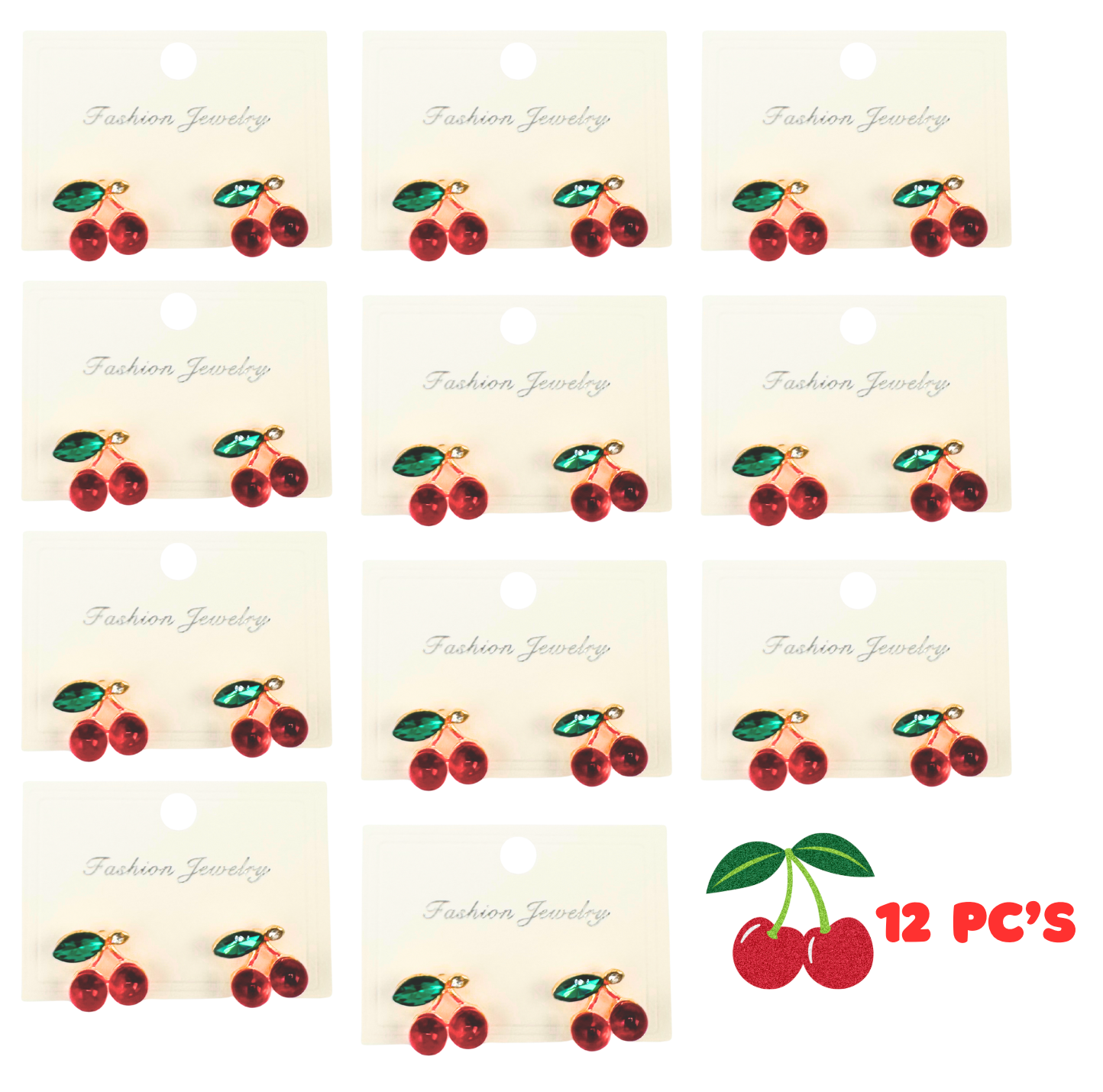 12 PC Cherry Earrings Style#2 Minis