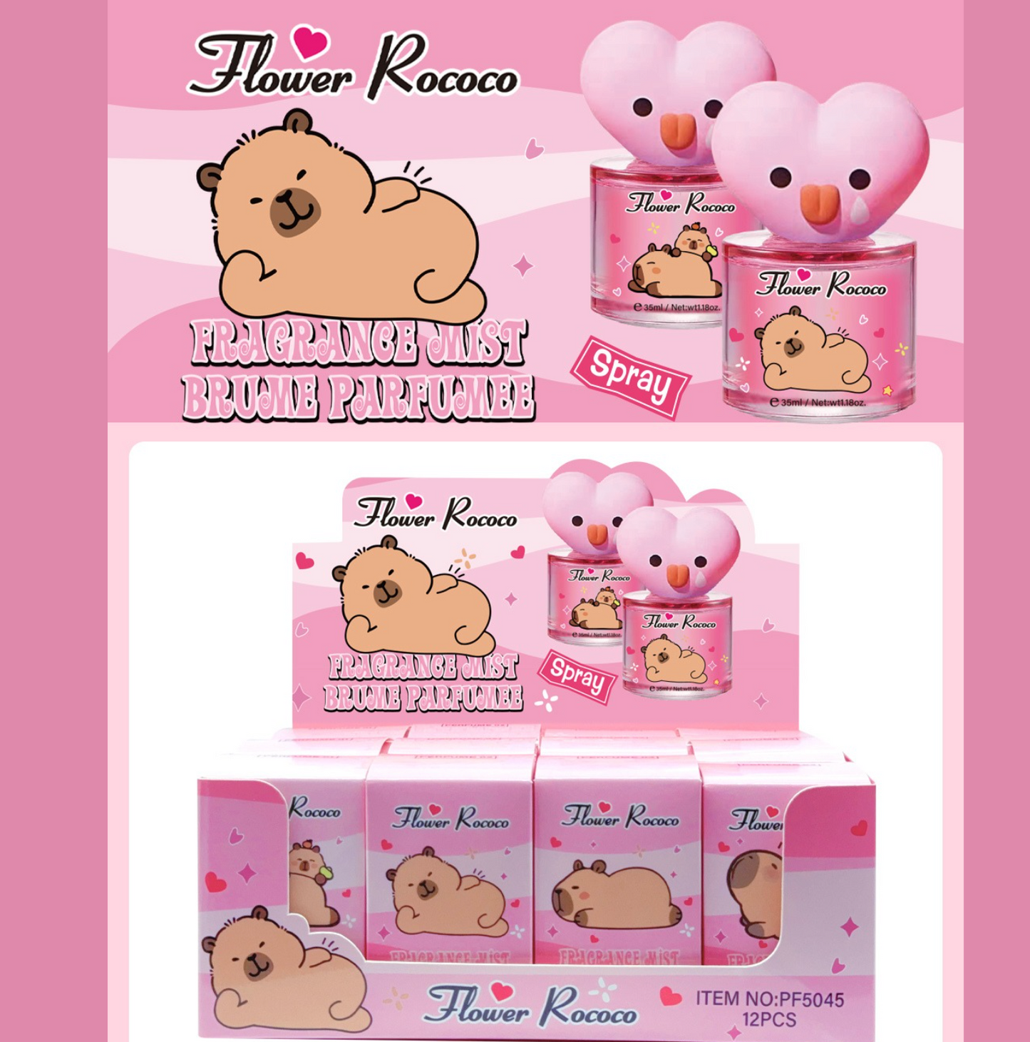 Cappy 12 PC Heart Glass Perfumes