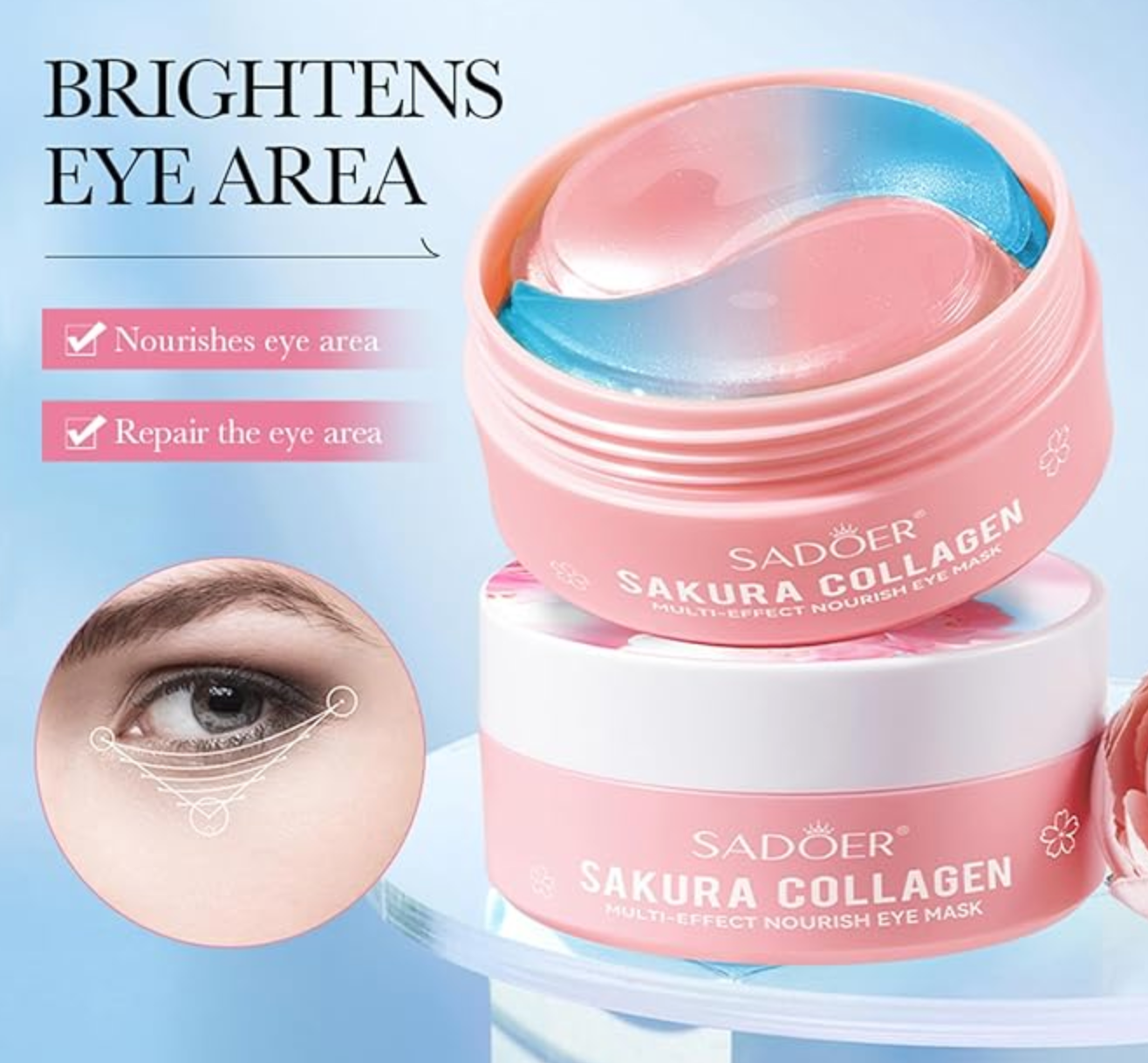 6 Pack! Sakura cherry Blossom Eye masks 60 PC each