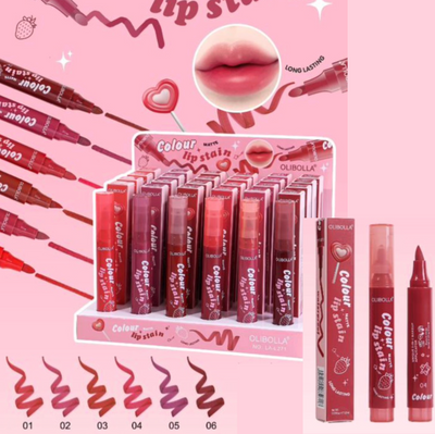24 PC Lip Stain Waterproof- 6 colors -No testers included
