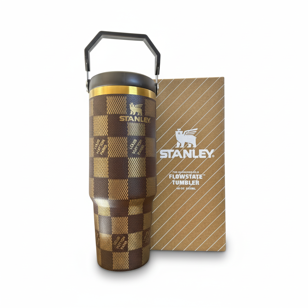 BROWN 30 OZ TUMBLER WITH BOX-LASER ETCHED