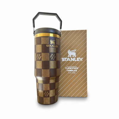 BROWN 30 OZ TUMBLER WITH BOX-LASER ETCHED