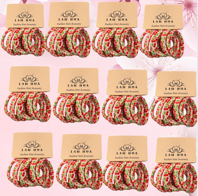 12 PC Hair Tie Cherries