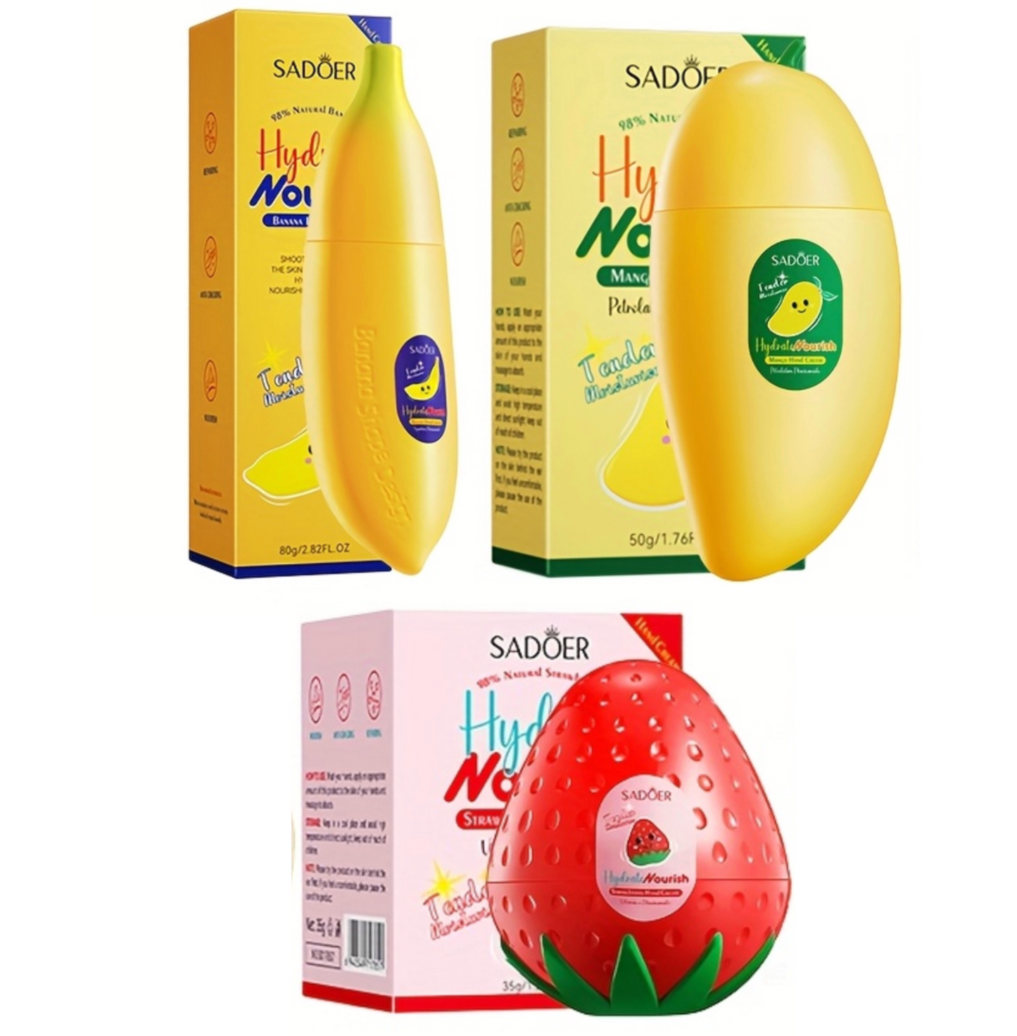 🍓🍌  5 PC SET SADOER NOURISH HAND CREAM-VITAMIN C AND NIACINIMIDE- LIGHTLY SCENTED- SENSITIVE SKIN (Copy)