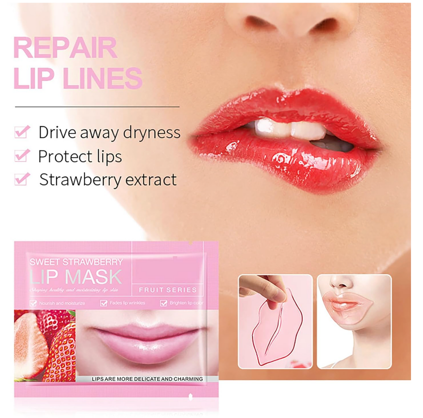 1 Box of 20 PCS Lip Mask SADOER STRAWBERRY