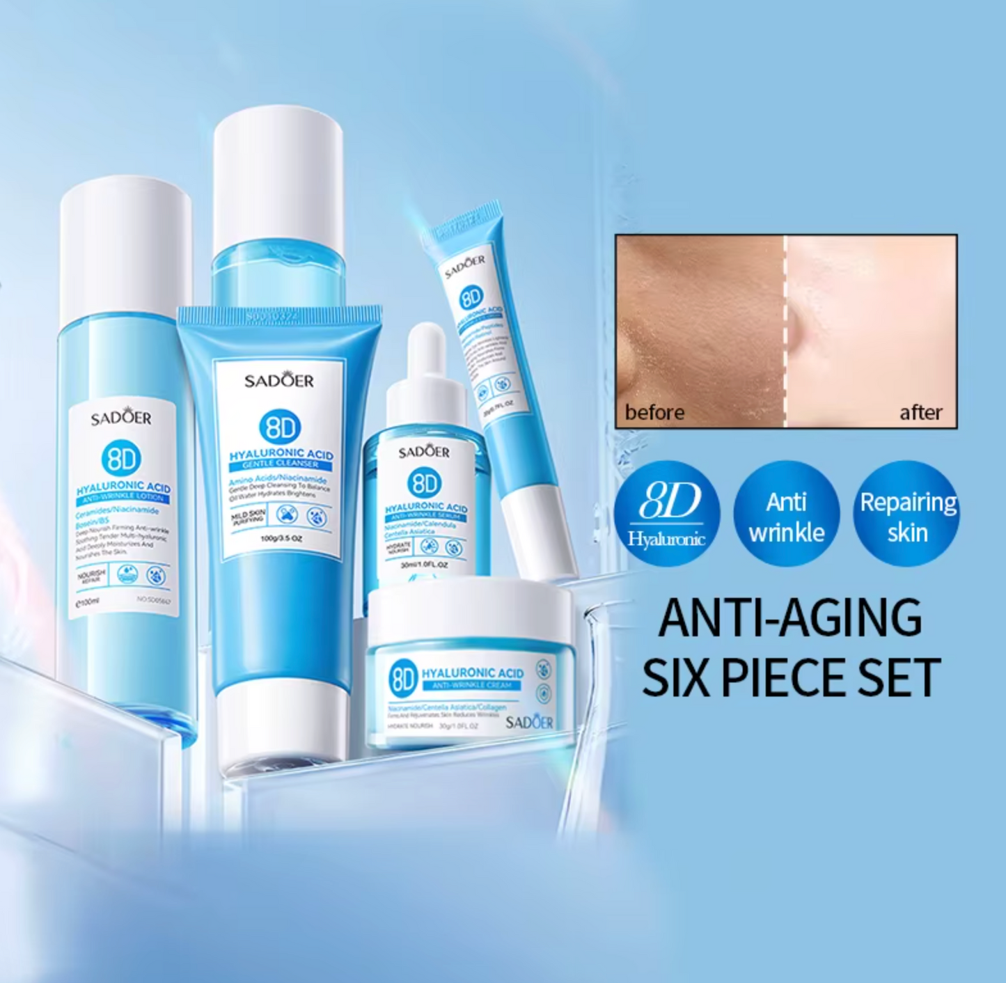 SADOER HYLAURONIC ACID 6 PC SET