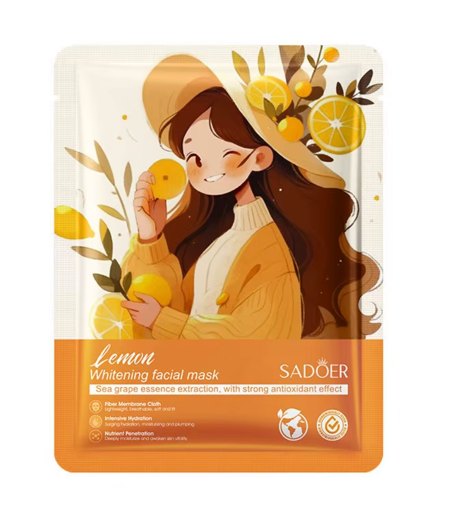 12 PC LEMON WHITENING FACE MASK- SADOER