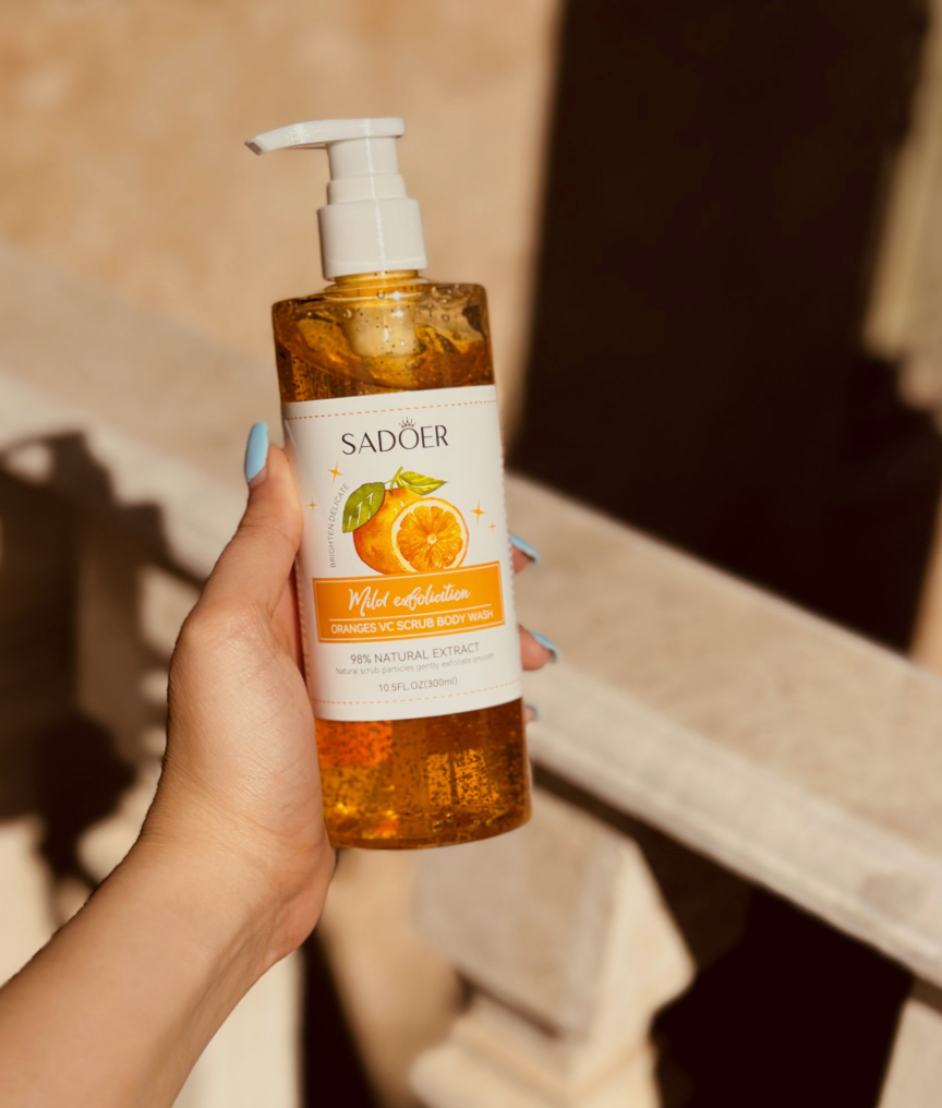 SADOER EXFOLIATING BODY WASH- KIWI/PEACH/BLUEBERRY/KIWI