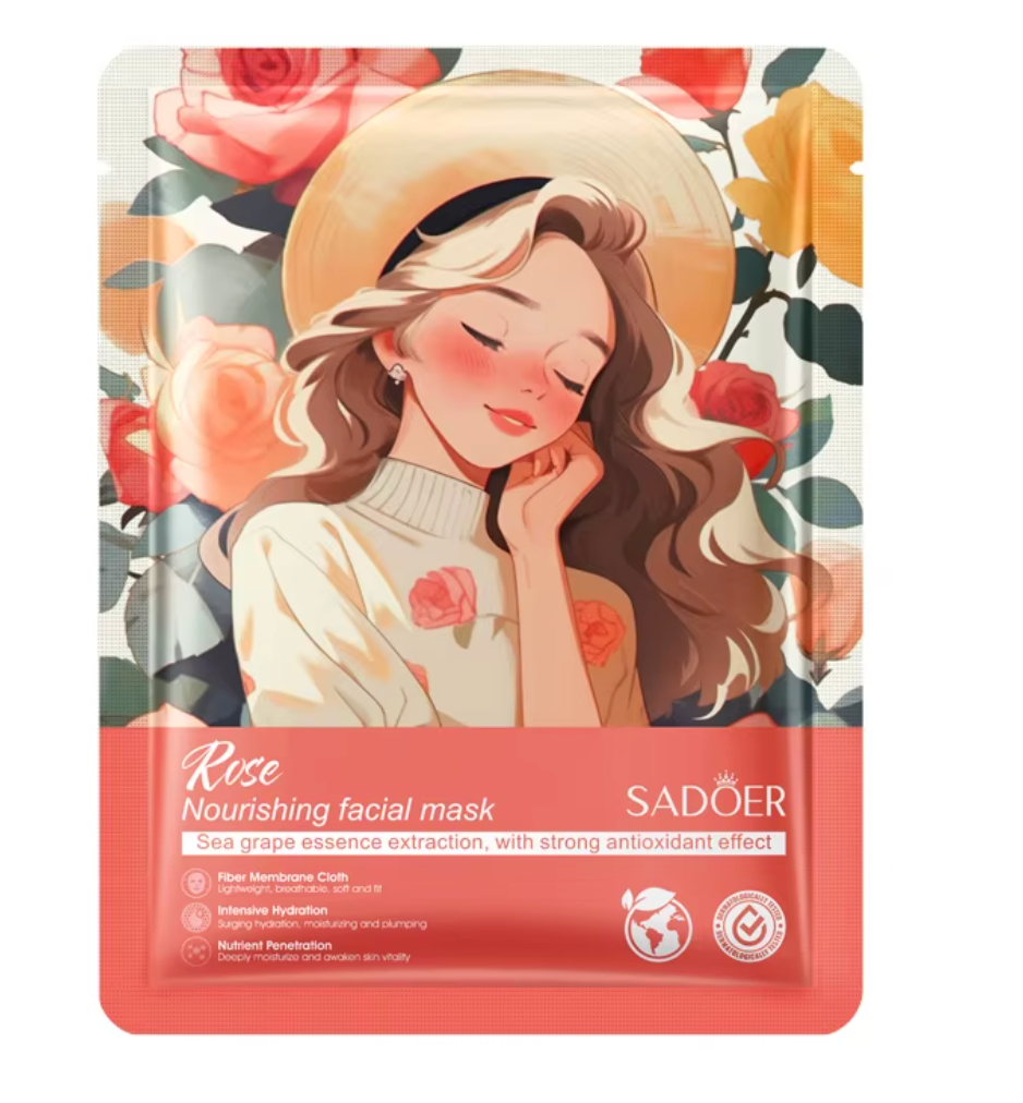 12 PC ROSE FACE MASK- SADOER