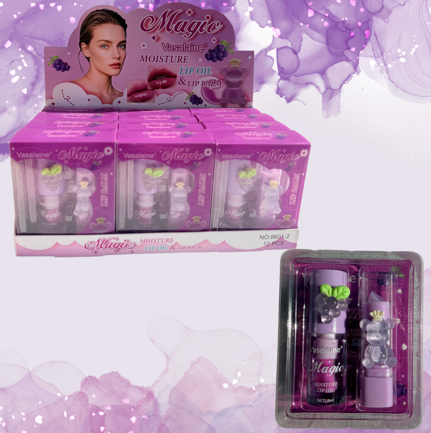 12 PC Box GRAPE Lippie Set with duo lippies inside (24pc total)