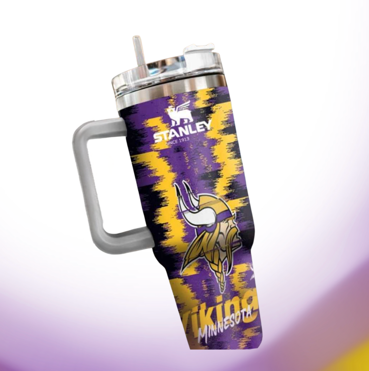 40 OZ Football Tumbler with straw and box