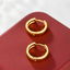 6 Sets- Classical 16 mm No Stone Smooth Hoop Earrings for Women- 24K Gold Platted Alloy