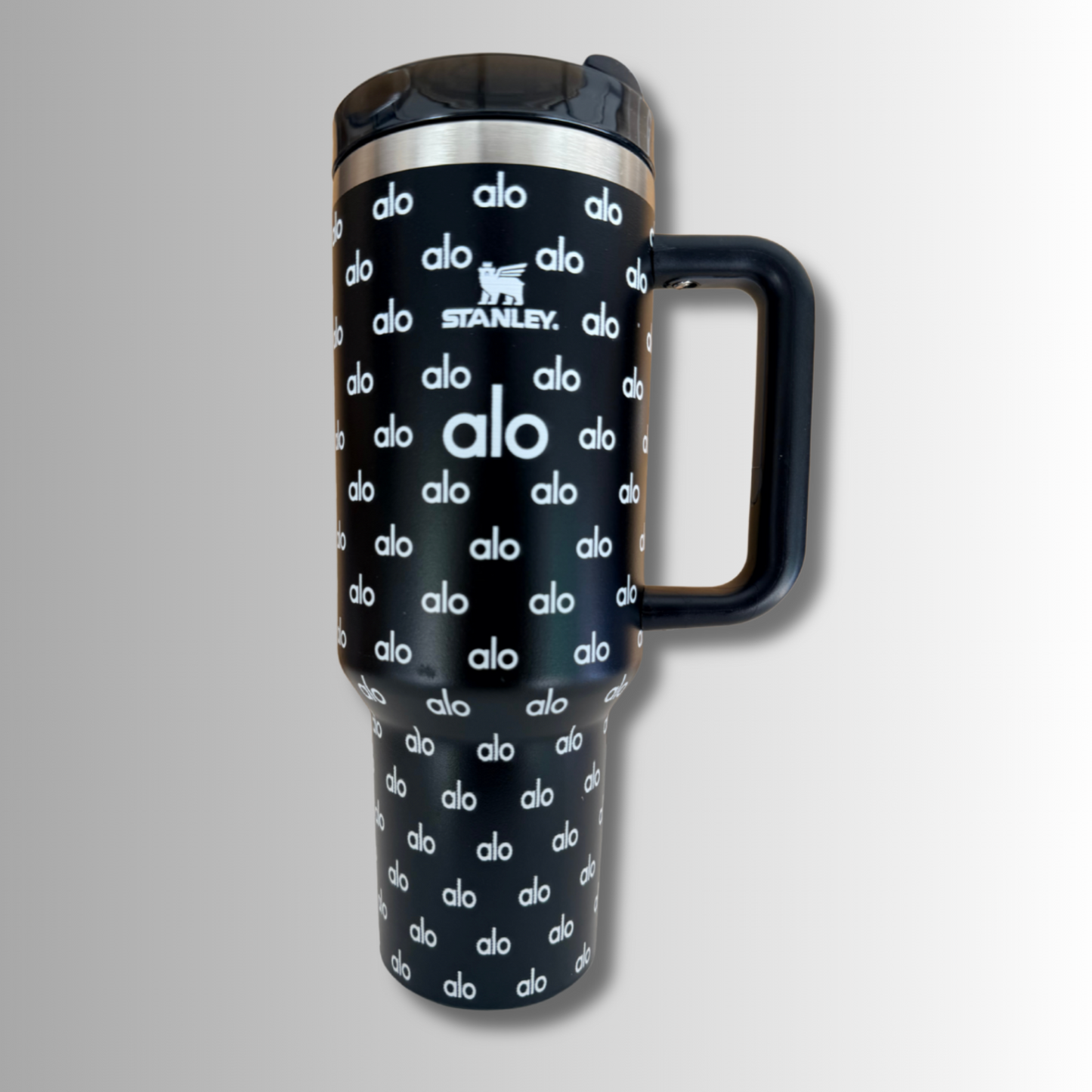 DISCOUNTED BLURRY MISPRINT (SEE PICTURES)- Black A 40 OZ TUMBLER