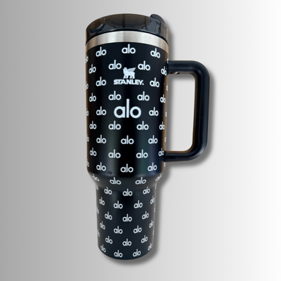 DISCOUNTED BLURRY MISPRINT (SEE PICTURES)- Black A 40 OZ TUMBLER