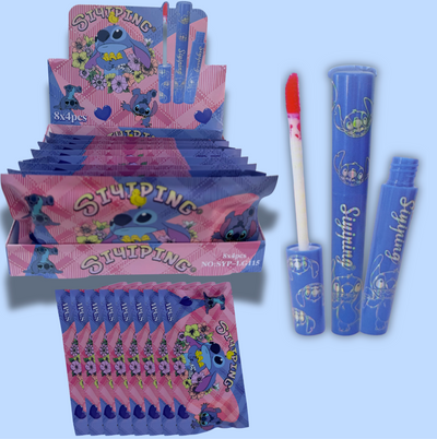 8 Packs Lip Kit sets (4 pcs each) BLUE MONSTER- 1 lipstick matte, 1 lipgloss, 1 topper, 1 stain