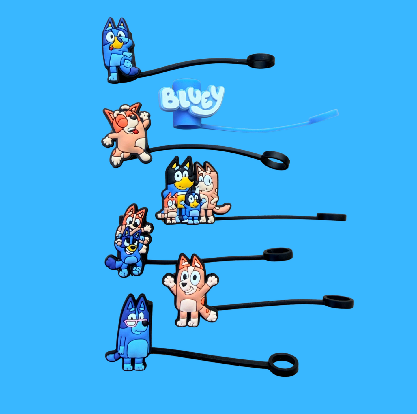 7 PC Straw Topper 40OZ Tumbler -bluuey