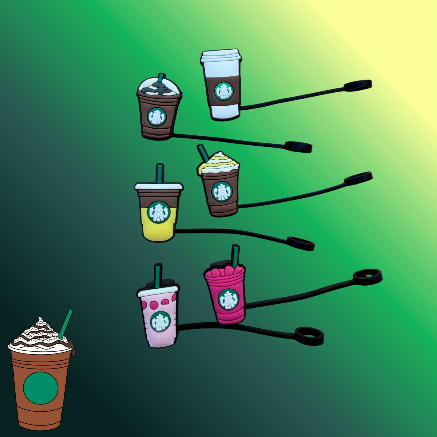 6 PC Straw Topper 40OZ Tumbler -COFFEE