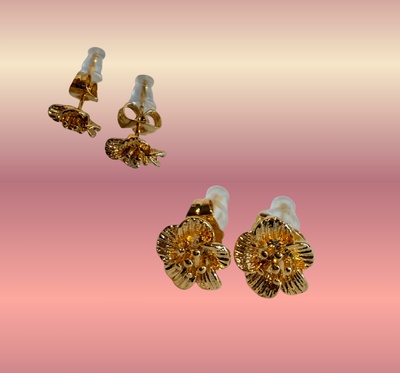 7 Pack Mini Flower Earrings- 18K Gold Electroplated
