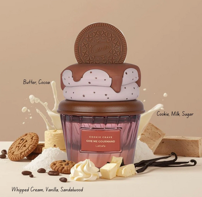 Lataffa 75ML COOKIE CRAVE- GOURMAND (Cocoa Butter, cookies, sugar, milk, vanilla, sandalwood)