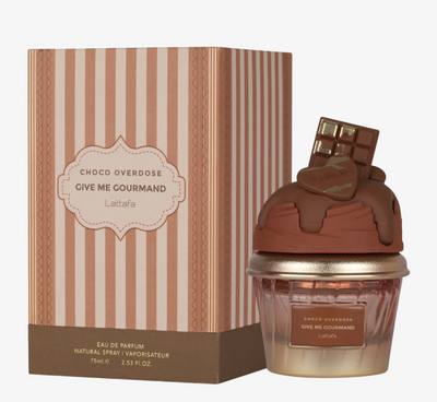 Lataffa 75ML CHOCO OVERDO- GOURMAND- (Dark Chocolate fudge, cocoa powder, cupcake accord, vanilla, caramel, benzoin)