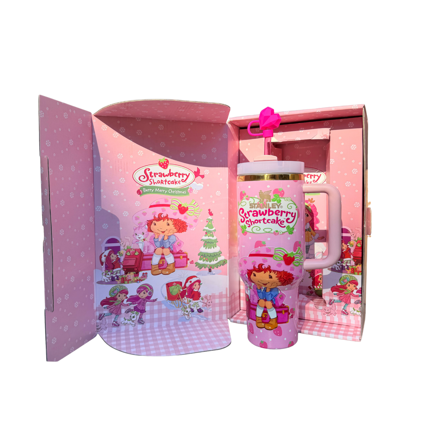 STRAWBERRY Gift Box with 40 OZ tumbler and Topper-PINK
