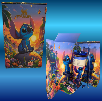 BLUE MONSTER Gift Box with 40 OZ tumbler and Topper-BLUE