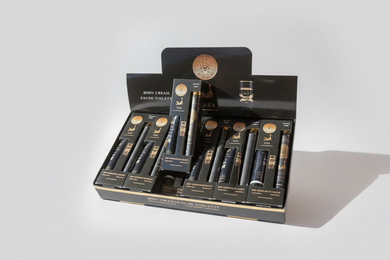 12 PC YARA MENS ASAD BLACK TRAVEL PERFUME WITH HAND CREAM DUAL