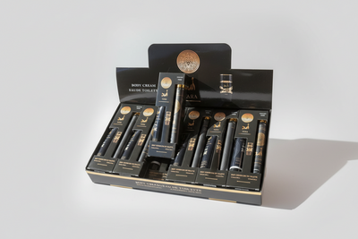 12 PC YARA MENS ASAD BLACK TRAVEL PERFUME WITH HAND CREAM DUAL