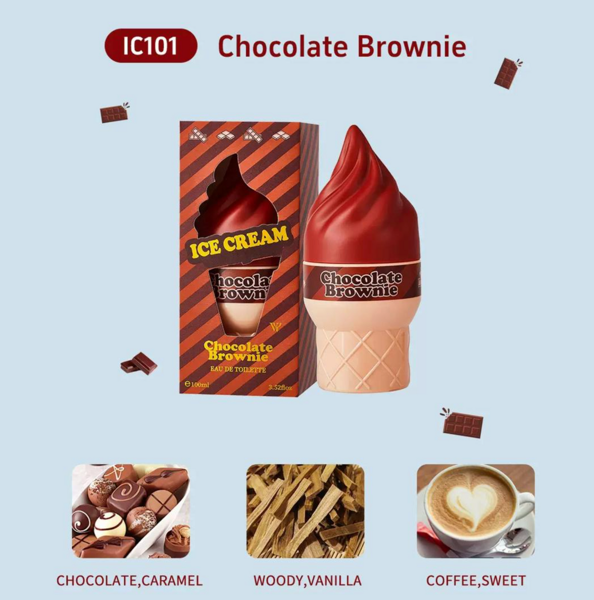 1 PC ICE CREAM SHAPED PERFUME- 4 SCENTS