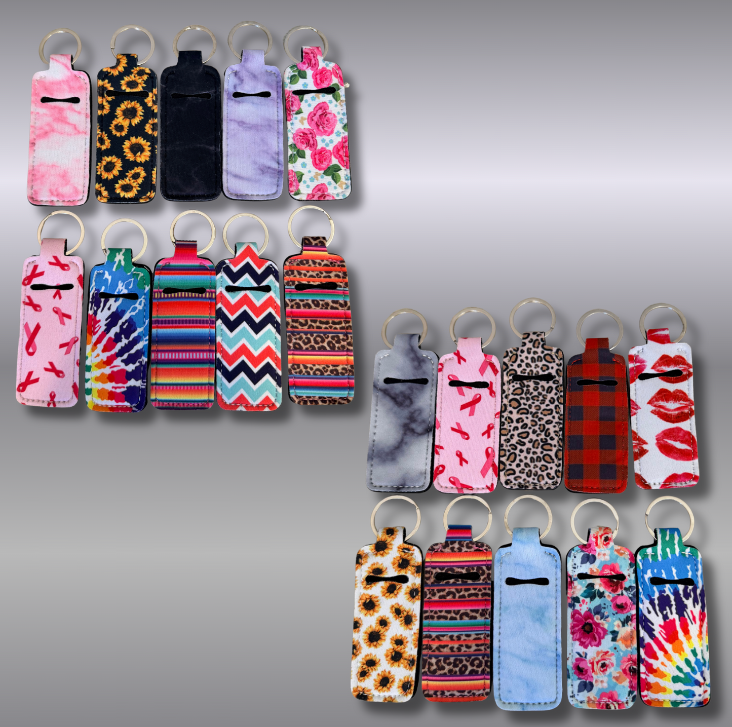 10 PC Chapstick holder keychain