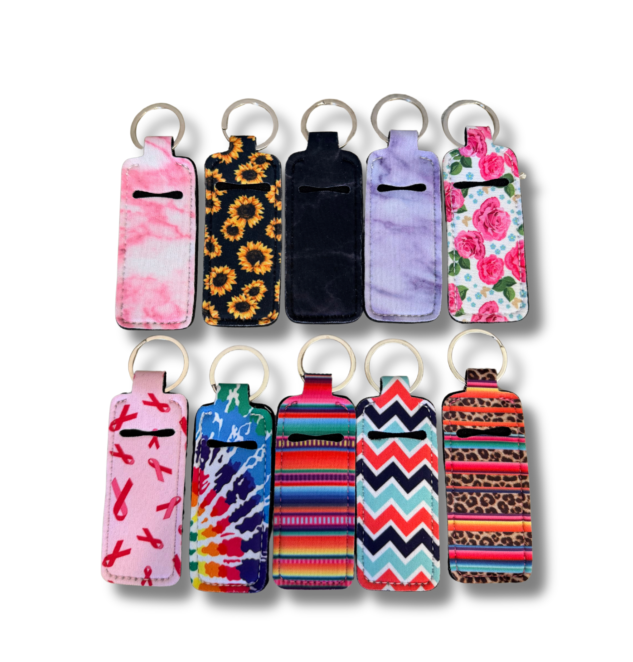 10 PC Chapstick holder keychain