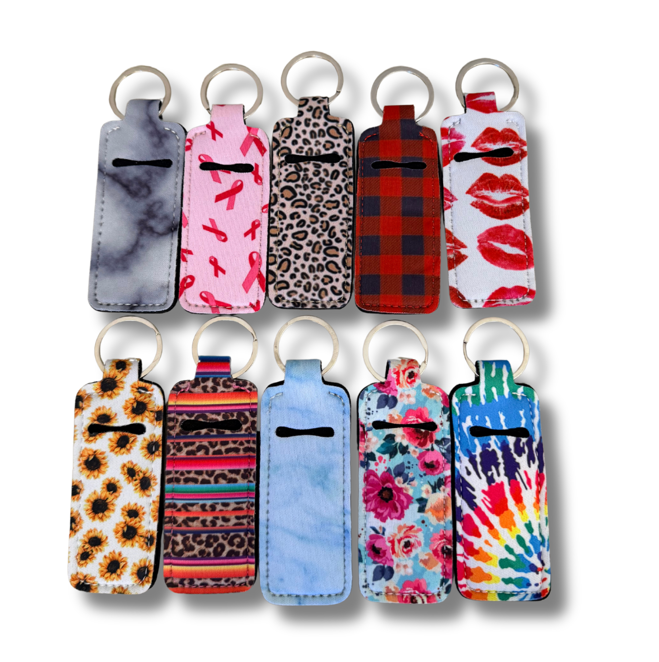 10 PC Chapstick holder keychain