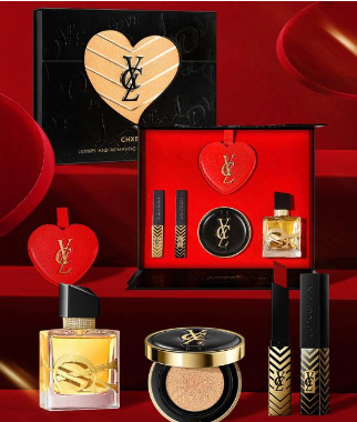 The Romance Bundle | Red & Gold Edition with gift bag - Perfume, Heart Tag, 2 Lippies, BB cushion foundation (Light)