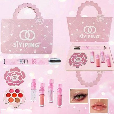 1 Gift Set with Eyeshadow palette-perfume-lippies, and topper- Yara scented