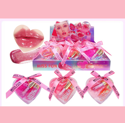 12 PC Heart Keychain Acrylic with lippies