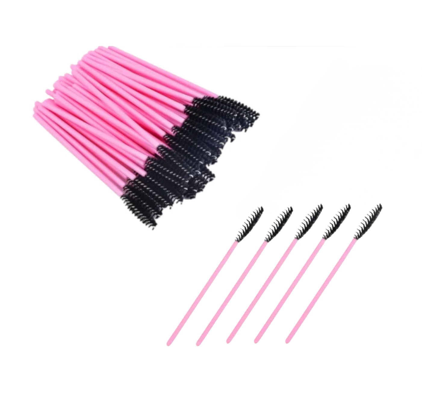 3 Bags (50 PCS Black and Pink Mascara Wands) Total 150 PCS