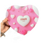 Embossed raised Logo Heart shaped Bag with Strap- HE by ART BOX INCLUDED