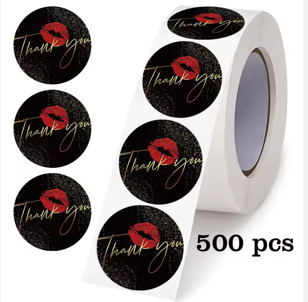 💋500 PC! Roll of thank you Mini stickers 💋 1 inch small