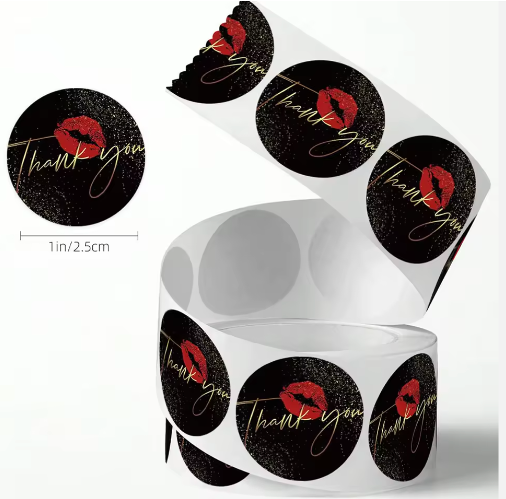 💋500 PC! Roll of thank you Mini stickers 💋 1 inch small