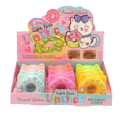 12 PC clear Lip balm donuts