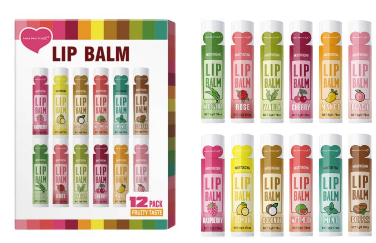 12 PC Lip balm box chapsticks