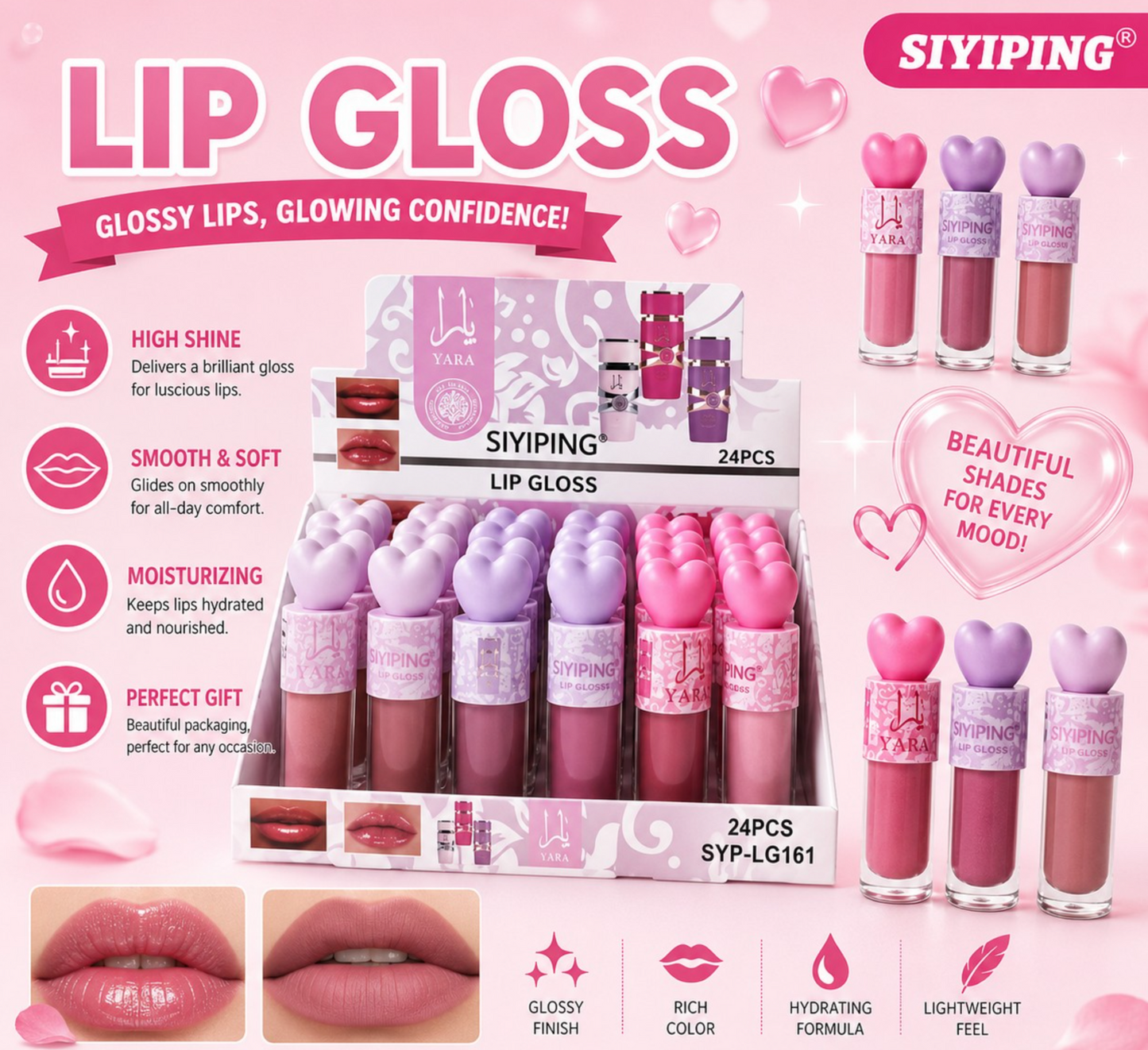 24 PC Lip gloss- smells yummy!