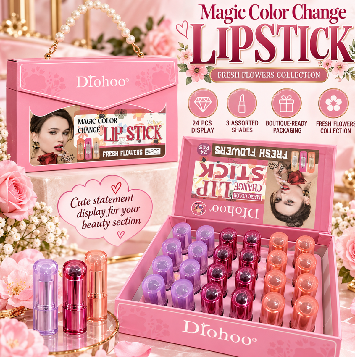 24 PC Color changing lippies in box