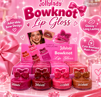 12 PC Cute acrylic bow top lip balm gloss