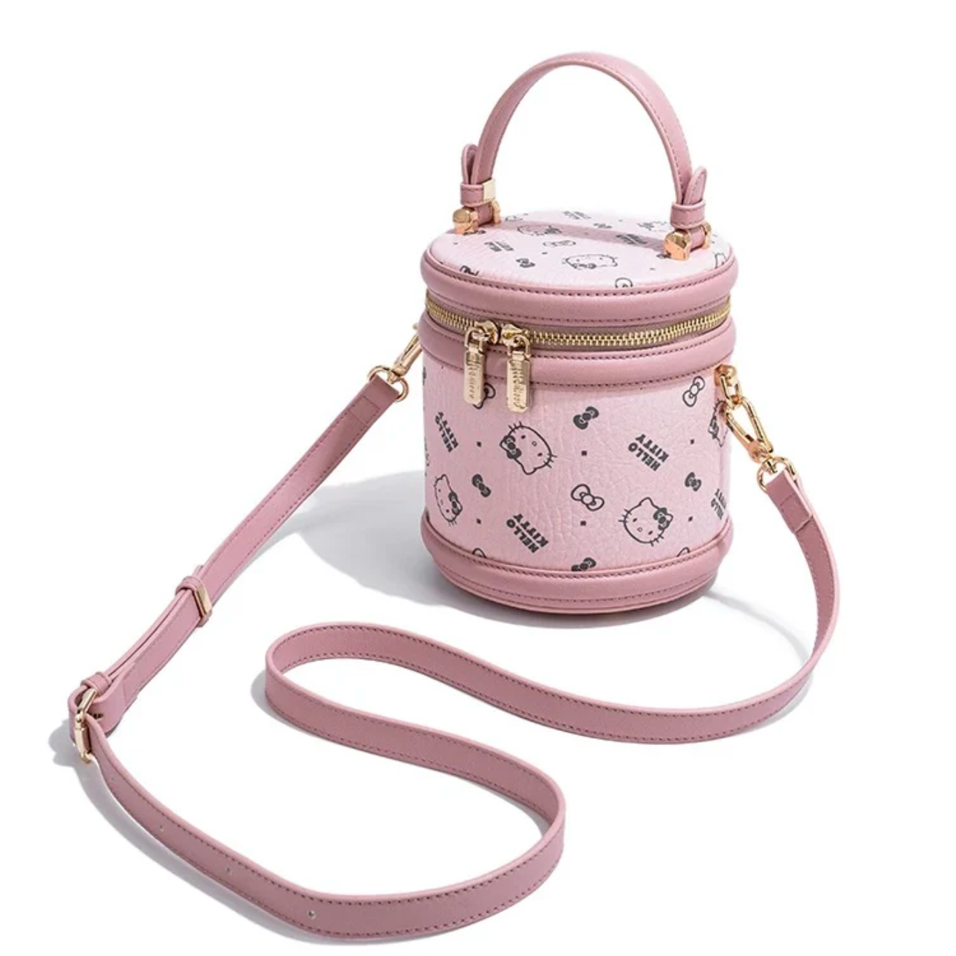 Kitty PU Leather Bucket Bag Pink